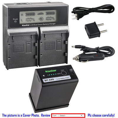Kastar Fully Decoded Battery LCD Charger for Canon BP-A60 A60 Canon XF705 4K UHD