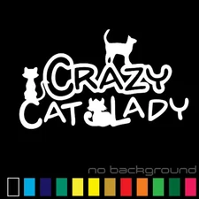 Crazy Cat Lady Sticker Vinyl Decal - Funny Family Love Figure Car Window Bumper