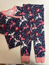 HANNA ANDERSSON 100 COTTON HOLIDAY REINDEER LONG JOHNS PAJAMAS  100  4