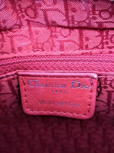 Christian Dior Red Patent Lady Dior Silver Medium Tote Bag - Picture 14 of 15