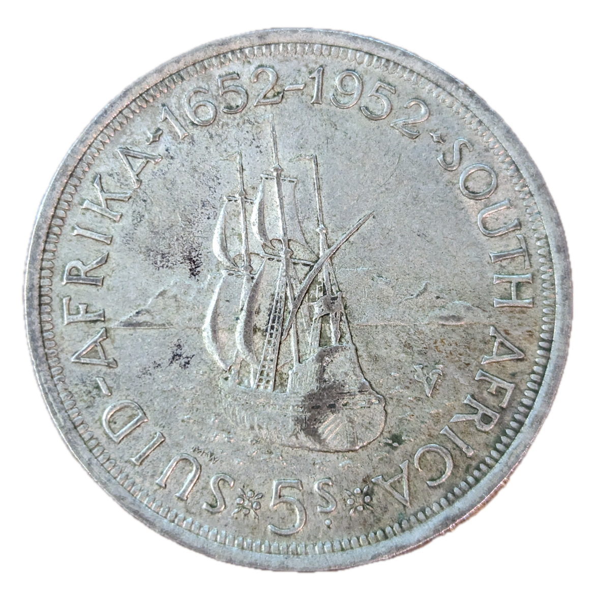 1952 South Africa 5 Shilling Silver Coin | eBay