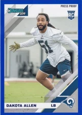 2019 DONRUSS BLUE PARALLELS RC DAKOTA ALLEN LOS ANGELES RAMS ROOKIE -  G1335