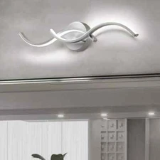 EDISLIVE Jerico 23.6 in. 2-Light LED Nickel Bath Vanity Light Bar w/ Curves
