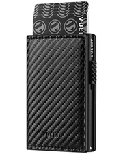 Minimalist Card Holder Wallet Grain Leather Wallet Pop Up Cards RFID Protection