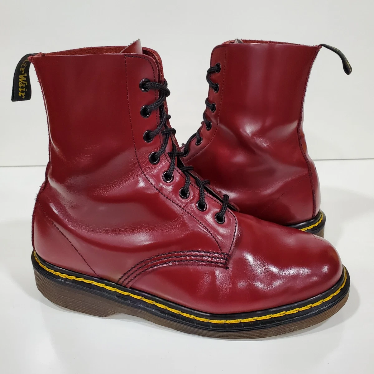 💥Dr. Martens Doc England MIE Rare 80's Vintage Cherry Red 1460 Boots UK5 US7💥
