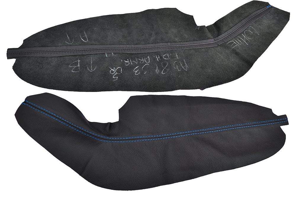 BLUE STITCH 2X REAR DOOR HANDLE ARMREST COVERS FITS AUDI A3 8P RS3 S3