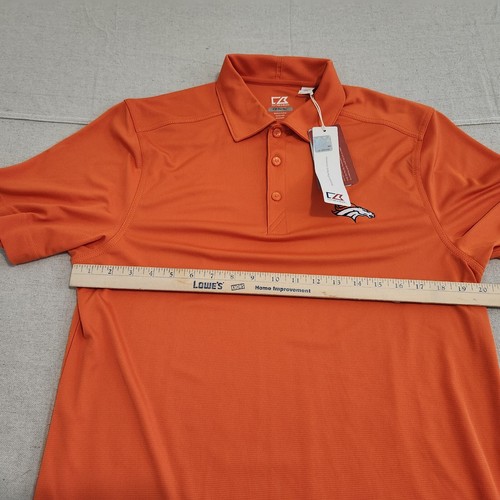 New Denver Broncos Polo Shirt Mens Small Orange Short Sleeve Cutter & Buck - Picture 8 of 12