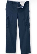 Wearguard 20217 Uniform Cargo Work Pant Men's 46x32 Navy Flat Front