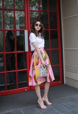 Dolce & Gabbana Pineapple Pleated Skirt