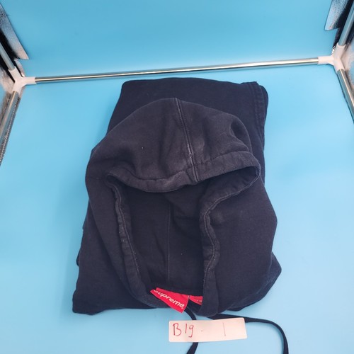 Felpa con cappuccio pullover in cotone nero Supreme - Taglia XL - Foto 16 di 16