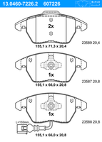 ATE BremsbeläGe Vorne (13.0460-7226.2) FüR Audi TT A1 | Scheibenbremsbelagsatz,
