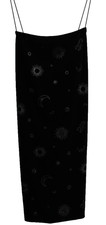 H&M Divided Sheath Midi Dress Women's Size XL Black Spaghetti Strap Zodiac