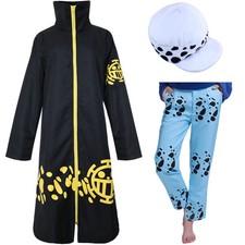 Nuovo Cosplay Anime Trafalgar Law Mantello Pantaloni Cappello Costume Halloween Festa Set Completo