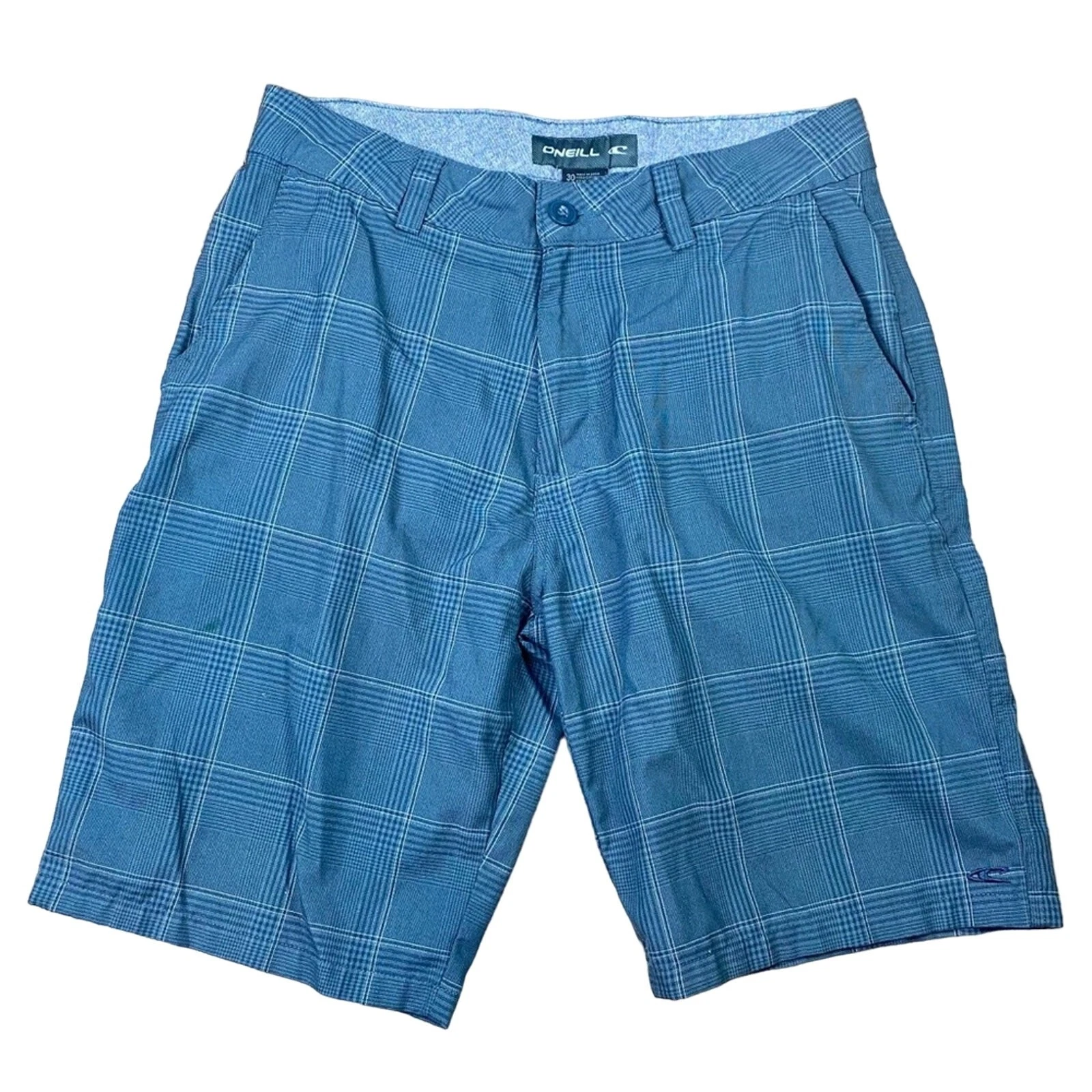 O'Neill Plaid Chino Shorts Blue Size 30