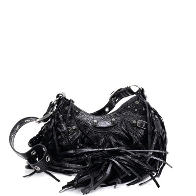 Balenciaga Le Cagole Giant Studs Fringe Shoulder Bag Leather XS | eBay