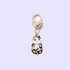 Orange Cat Heart Metal Gold Tone Keyring Keychain