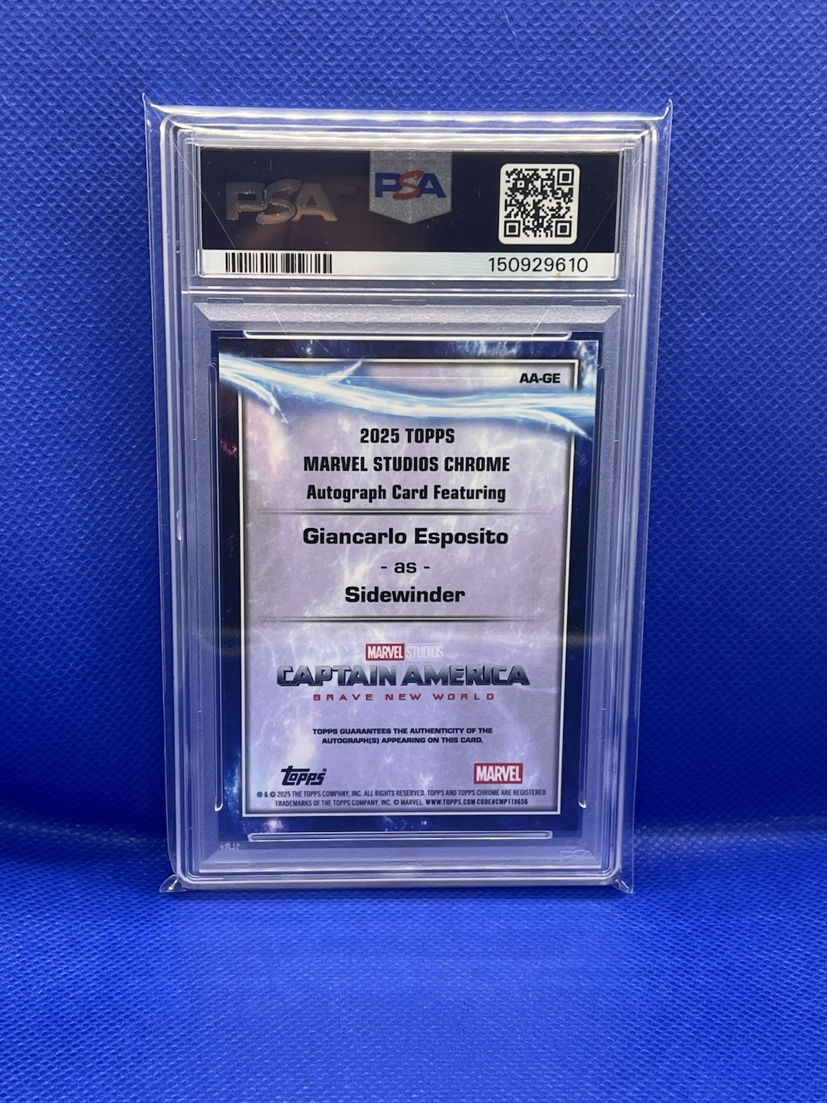 Giancarlo Esposito as Sidewinder 2025 Topps Chrome Marvel AUTO PSA 9 view 5