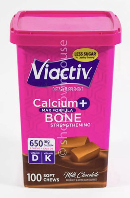 2 Pack Viactiv Calcium Plus D Milk Chocolate 100 Count Each Sealed