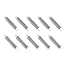 Extension Spring, 10pcs Wire Diameter 0.03", OD 0.31", Free Length 2", Silver