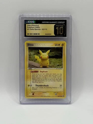 Pokemon Ditto [Pikachu] EX Delta Species #63 CGC 10 Pristine!  Pop 14!