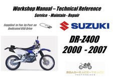 Suzuki DR-Z400 DRZ400 Service Repair Workshop Manual USB 2000 - 2007