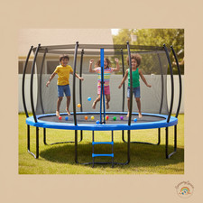 15FT Trampoline ASTM Approved Enclosure Net 470LB Capacity Kids Adults Backyard