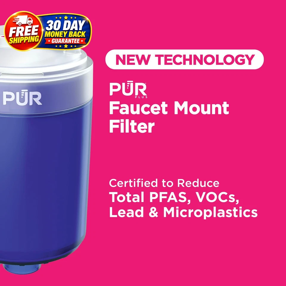 PLUS Faucet Mount Replacement Water Filter 2-Pack, Count of 2, Blue - Image 2 of 4