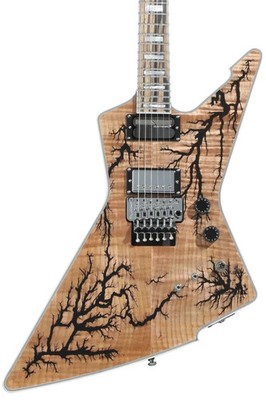 Schecter E-1 FR S Electro Resin Electric Guitar - Black Electro Resin/Natural