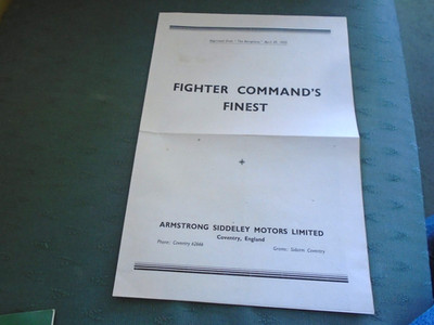 1955 THE AEROPLANE - RAF ROYAL AIR FORCE HAWKER HUNTER FIGHTER COMMANDS FINEST