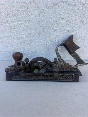 Vin. Original Stanley No. 46 Skew Cutter Combination Plow Plane w/ Fence & Rods