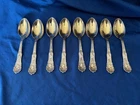 GORHAM COLIGNI C1889 STERLING 8 DESSERT OVAL SOUP SPOON 7" GOLD WASH NICE
