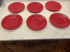 Fiesta Ware Scarlet Red Luncheon Plates 9" Set Of 6 Homer Laughlin