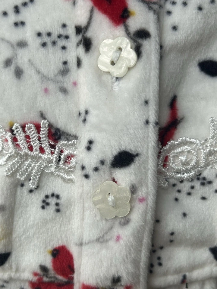 Secret Treasures Nightgown Size XL 16/18 Plush Velour Ivory Red Cardinals NWOT - Image 4 of 4