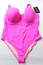 Swimsuits For All Women's Mesh Underwire One Piece Swimsuit NC3 Pink Size 24 G/H
