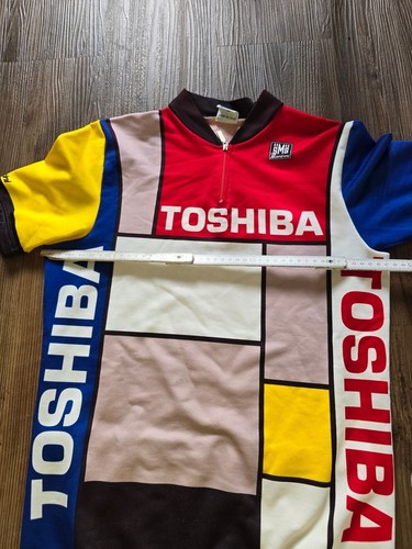 Team Toshbia Vintage retrò maglia jersey + sovrascarpe shoes shirt L 80s - Foto 8 di 11