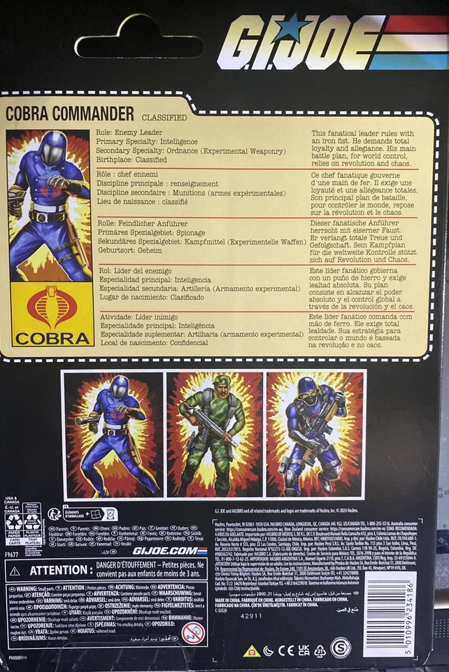 G.I. Figura de acción Joe Classified Series retro Cardback COBRA COMMANDER 6" Foto 2 de 3