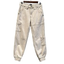 BDG Urban Outfitters Cream 100 Cotton Denim Cargo Joggers Women  s Size 26