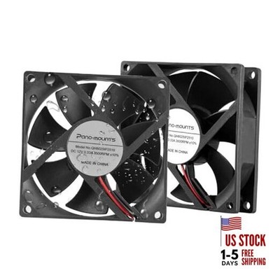 80mm Moisture-Proof Fan 2-Pack 12V DC 8025 High Airflow Cooling Fan 2 Wire 