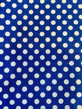 2 Pcs Blue Polka Dot 100 Cotton Fabric, 48 x38 , 30x44