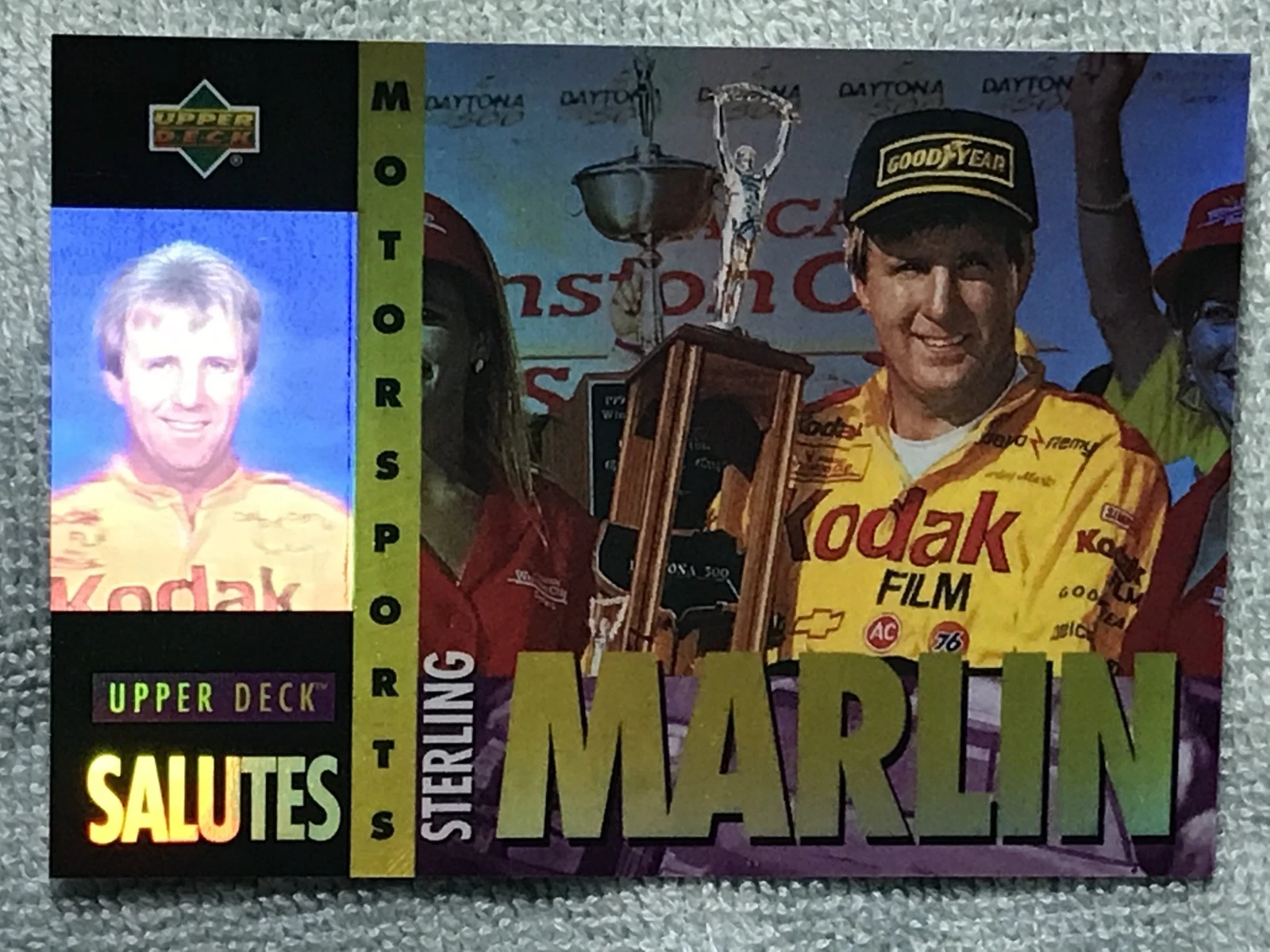 1995 UPPER DECK NASCAR RACING STERLING MARLIN SALUTES CARD UD1