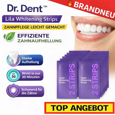 Dr. Dent  Lila Whitening Strips Zahnaufhellung Bleaching Streifen Weiße Zähne