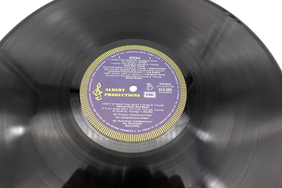 Rocka AC/DC Various Artists Vinyl LP Record 1976 OZ Blue Roo 1st Press + Insert - Image 2 of 4