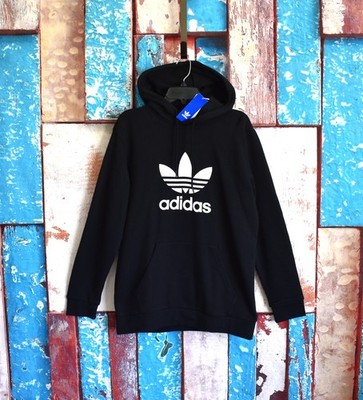Men's Adidas Originals Trefoil Hoody Adicolor Sweatshirt MEDIUM Black NEW