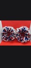Handmade Crocheted  Scrunchies Set of two red white blue silver  firework theme — photo 4