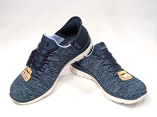 Skechers Summits Dazzling Haze Navy/Purple Women's Slip On Shoes-Asst Sizes WIDE