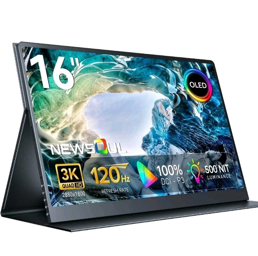 16” OLED Portable Monitor - 3K 120Hz, 0.1ms, 100% DCI-P3, Ultra-Slim for Laptop - Image 4 of 4