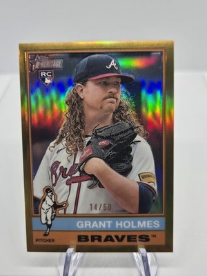 2025 Topps Heritage Chrome Grant Holmes Gold  14/50 Card #23 ROOKIE CARD 