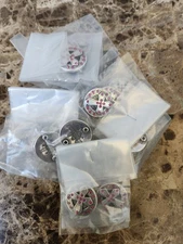 Lot 25 Enmon Pink Rhinestone Cross Concho Leather Western Tack Silver Belt