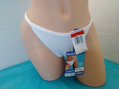 Panties Vintage Maidenform Retro 70's String Bikini White Stretch SZ Small  5