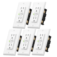 DEWENWILS GFCI Outlet 20 Amp 5-Pack, Outdoor & Bathroom, UL Listed, Wall Plates